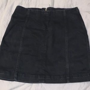 Black denim skirt